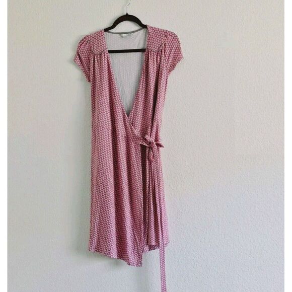 BODEN  Women's True Wrap Soft Jersey Knit Dress Size 6 Pleated Cap Sleeve - Picture 1 of 8